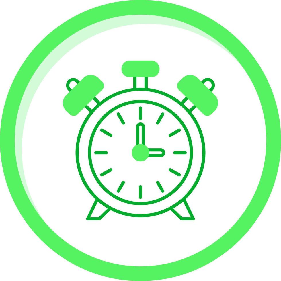 alarma reloj verde mezcla icono vector