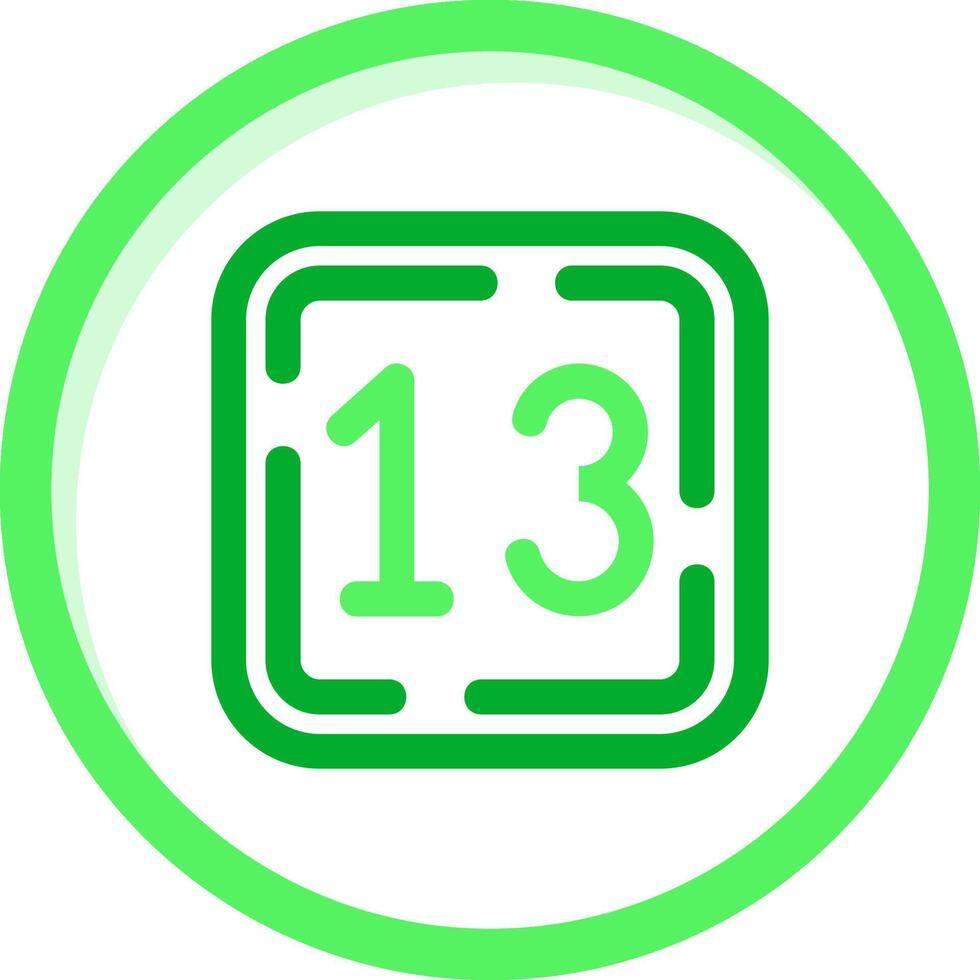 Thirteen Green mix Icon vector