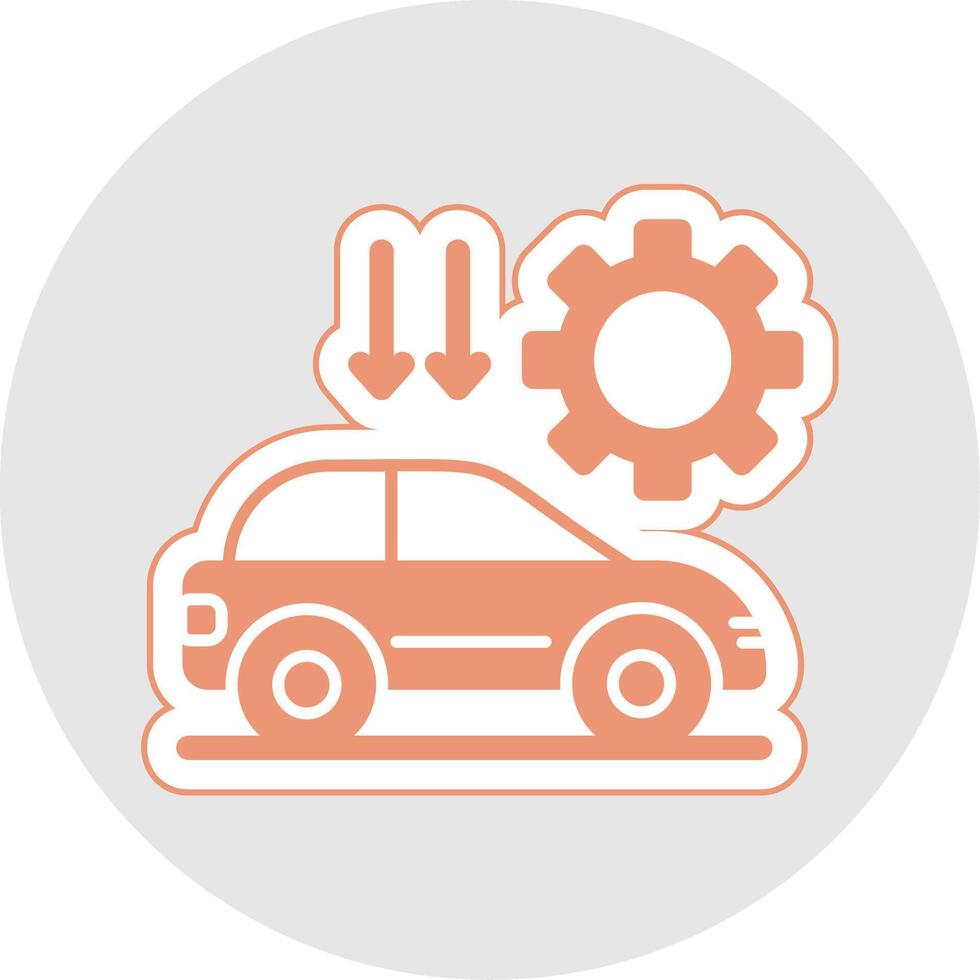 Car Settting Glyph Multicolor Sticker Icon vector