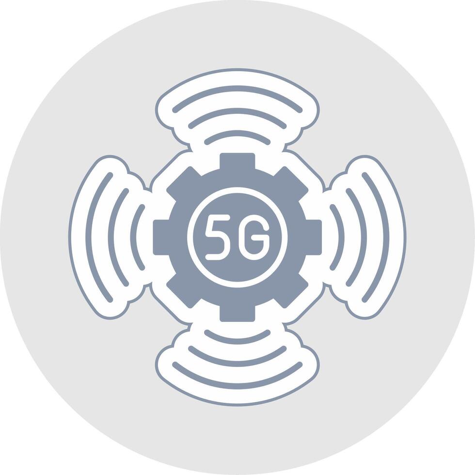 5G Glyph Multicolor Sticker Icon vector