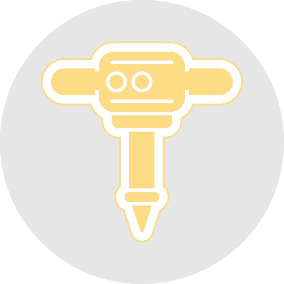 Jackhammer Glyph Multicolor Sticker Icon vector