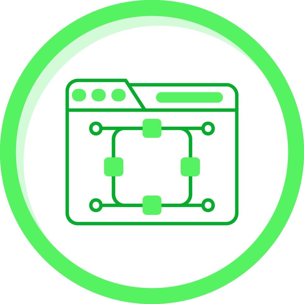 Curve Green mix Icon vector