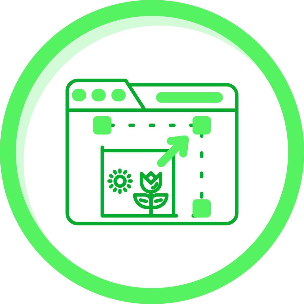 Resize Green mix Icon vector