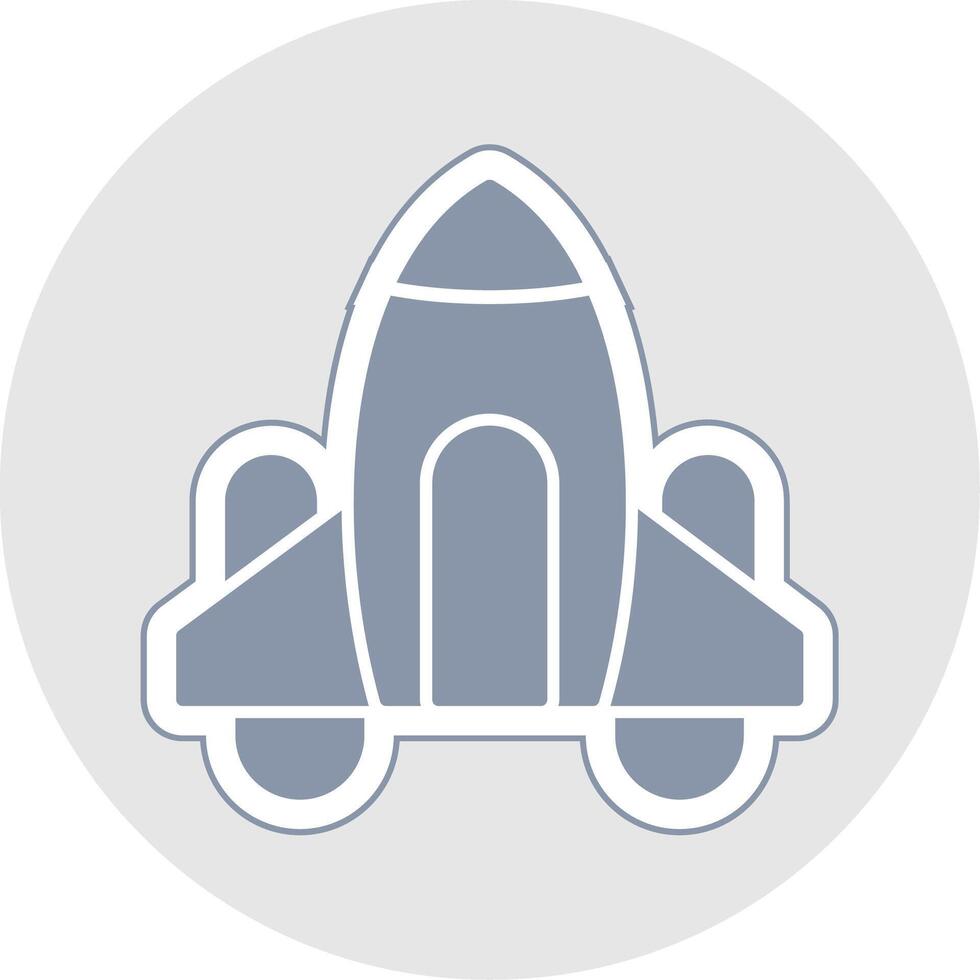 Spaceship Glyph Multicolor Sticker Icon vector