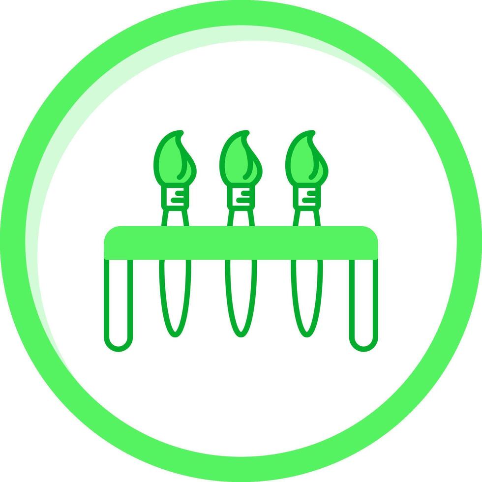 Paint brushes Green mix Icon vector