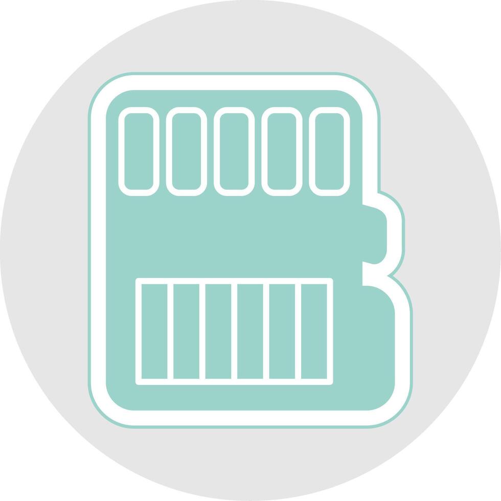 Memory Card Glyph Multicolor Sticker Icon vector
