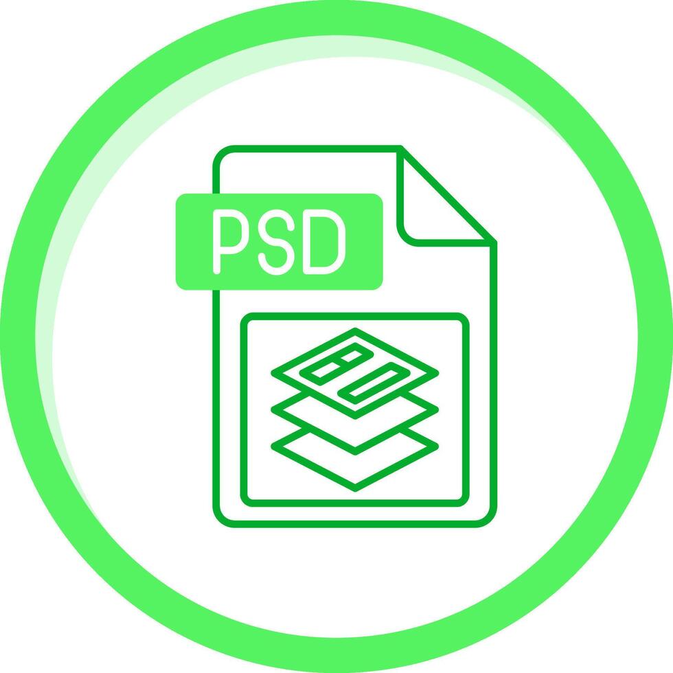 Psd file format Green mix Icon vector