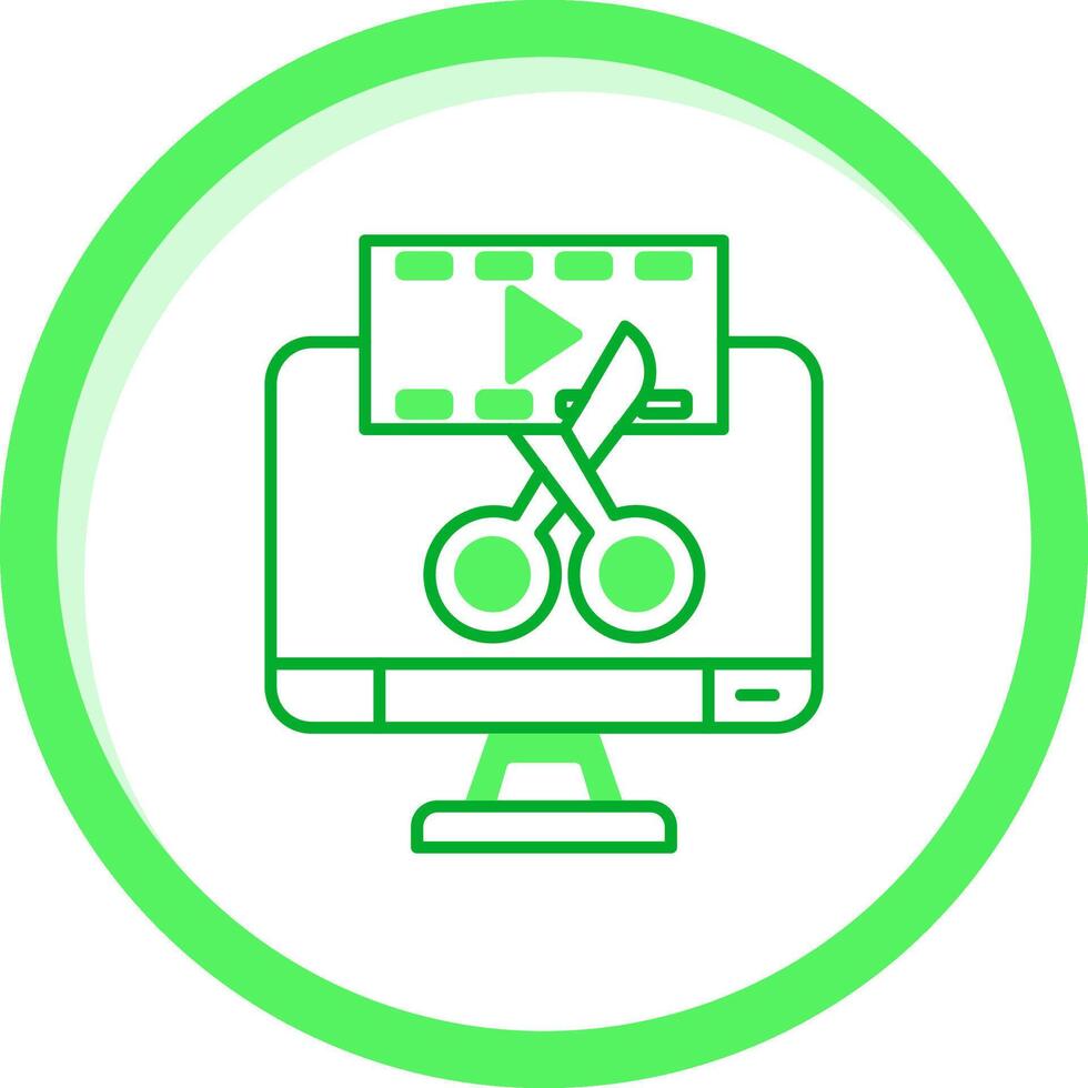 Video editor Green mix Icon vector