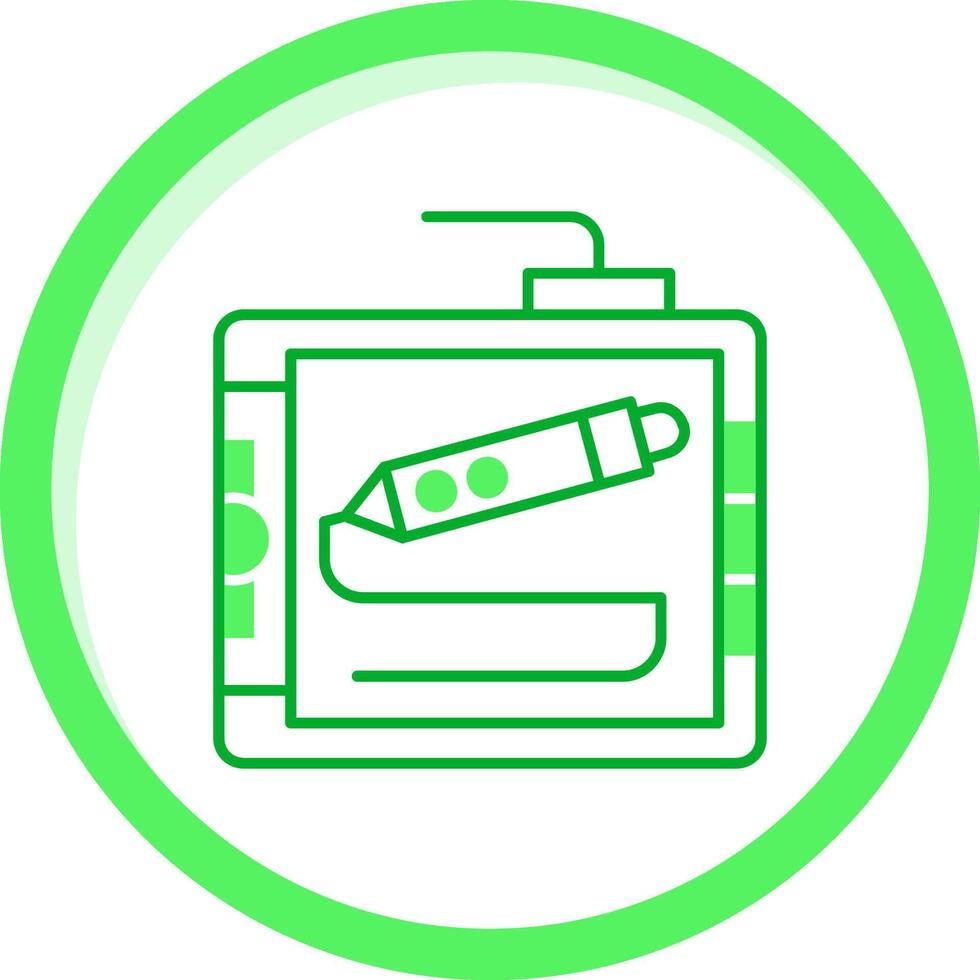 Drawing tablet Green mix Icon vector