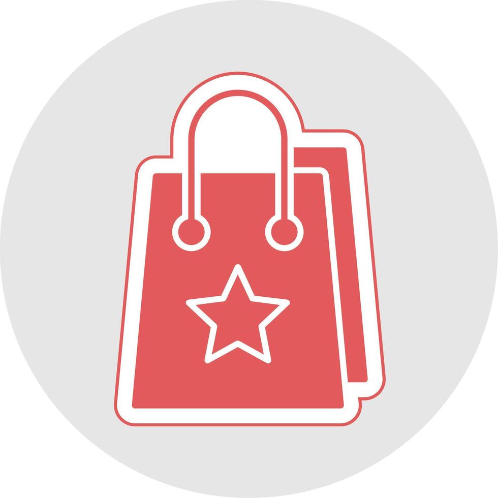 Shopping Bag Glyph Multicolor Sticker Icon vector