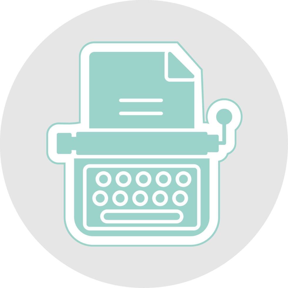 Typewriter Glyph Multicolor Sticker Icon vector