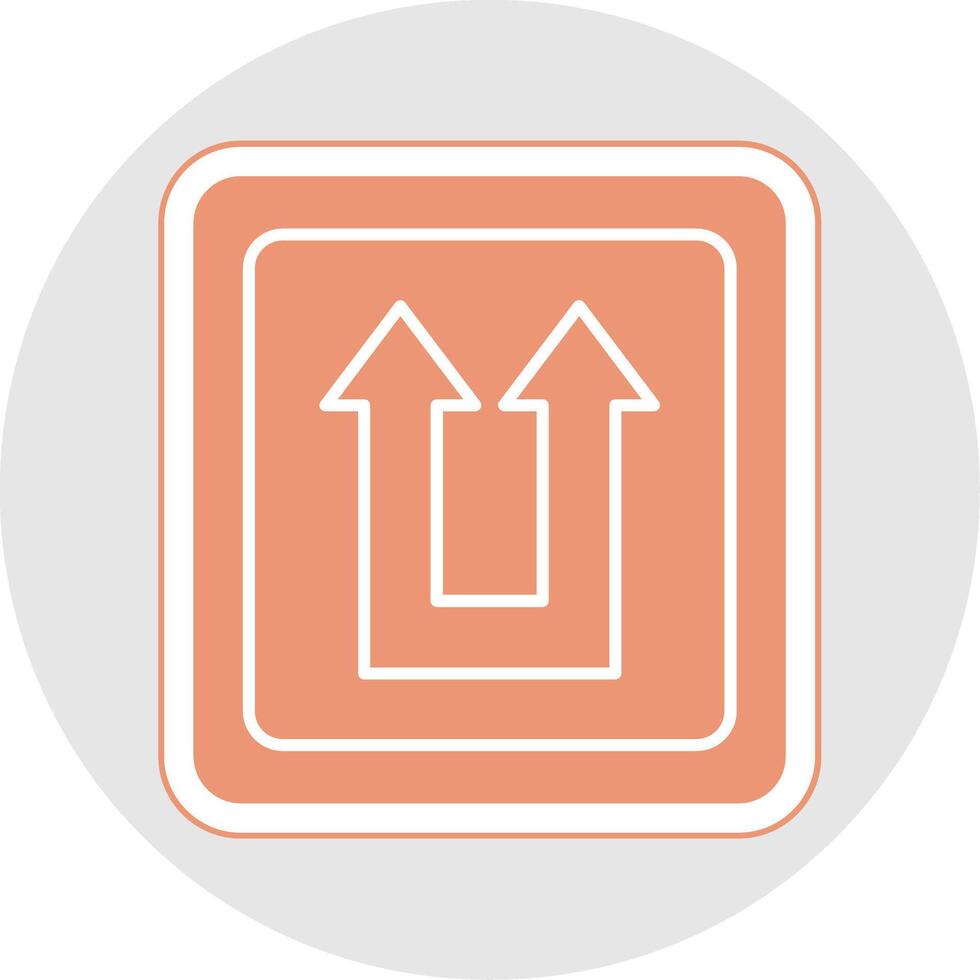 Two Arrows Glyph Multicolor Sticker Icon vector