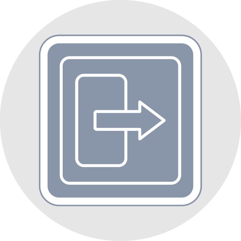 Log Out Glyph Multicolor Sticker Icon vector