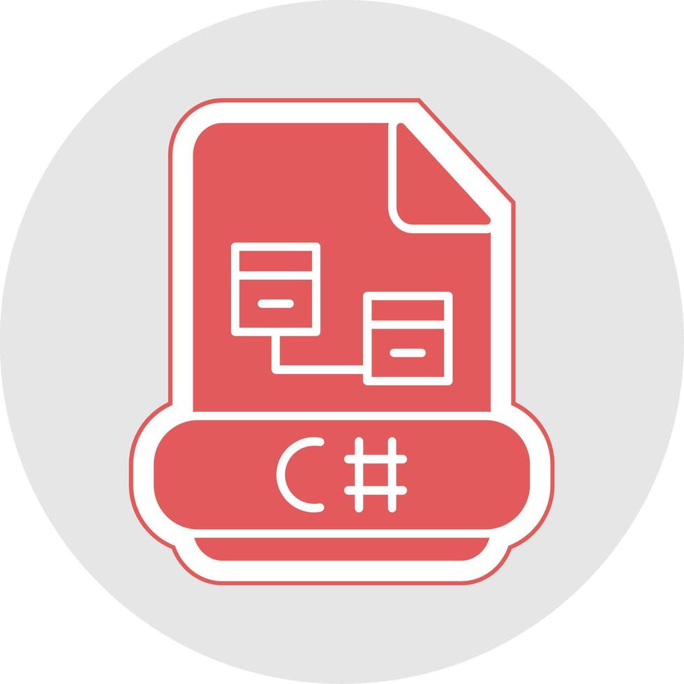 C Sharp Glyph Multicolor Sticker Icon vector