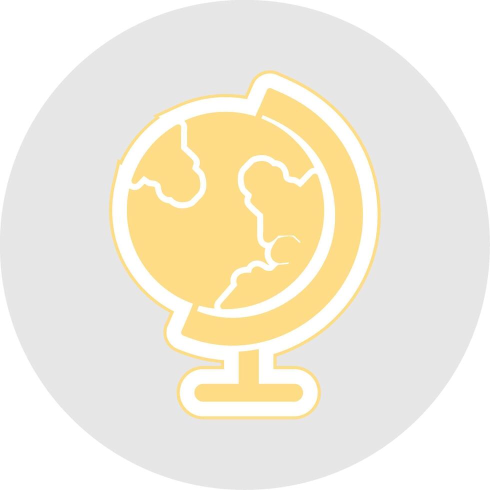 Earth Globe Glyph Multicolor Sticker Icon vector