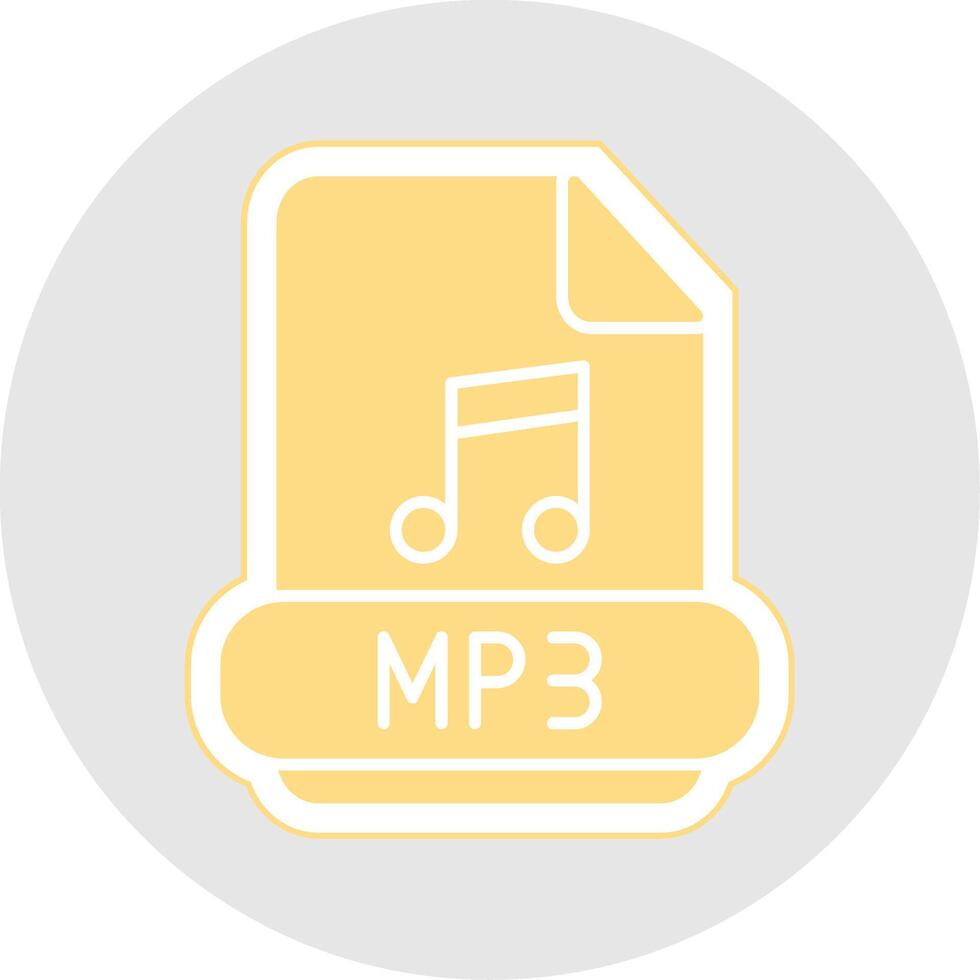 Mp3 Glyph Multicolor Sticker Icon vector