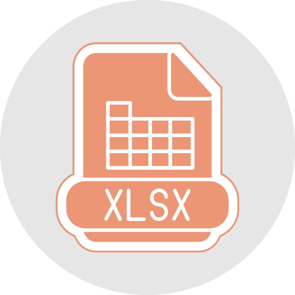 Xlsx Glyph Multicolor Sticker Icon vector