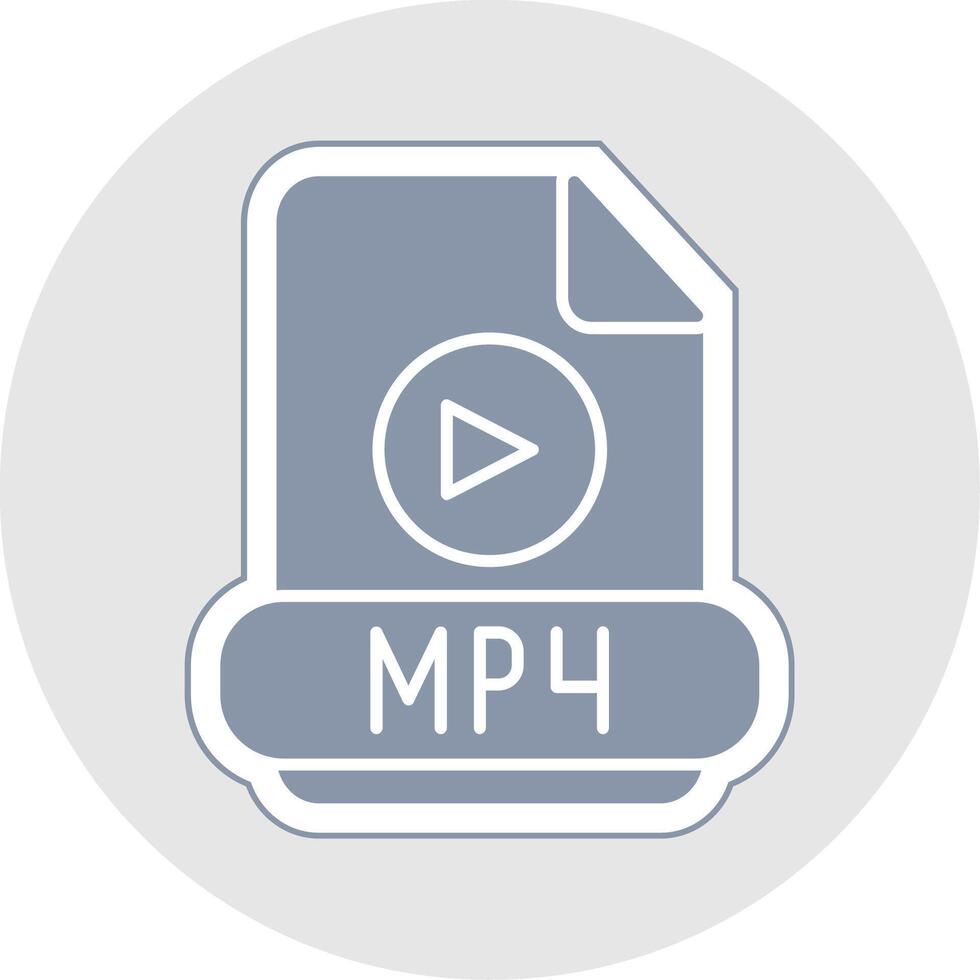 Mp4 Glyph Multicolor Sticker Icon vector