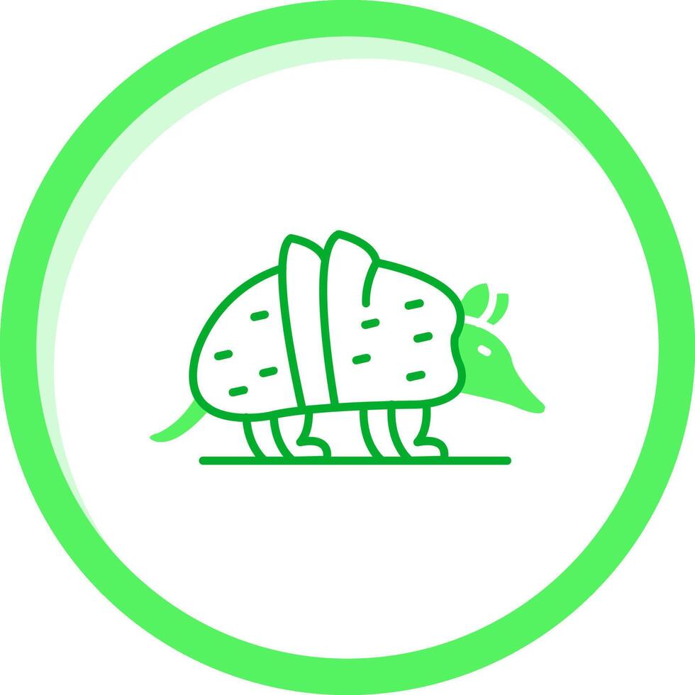 armadillo verde mezcla icono vector