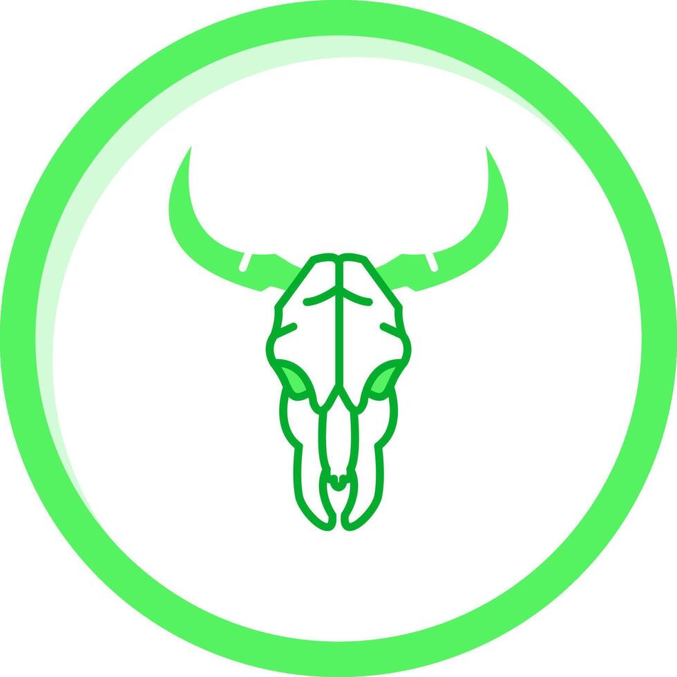 toro cráneo verde mezcla icono vector