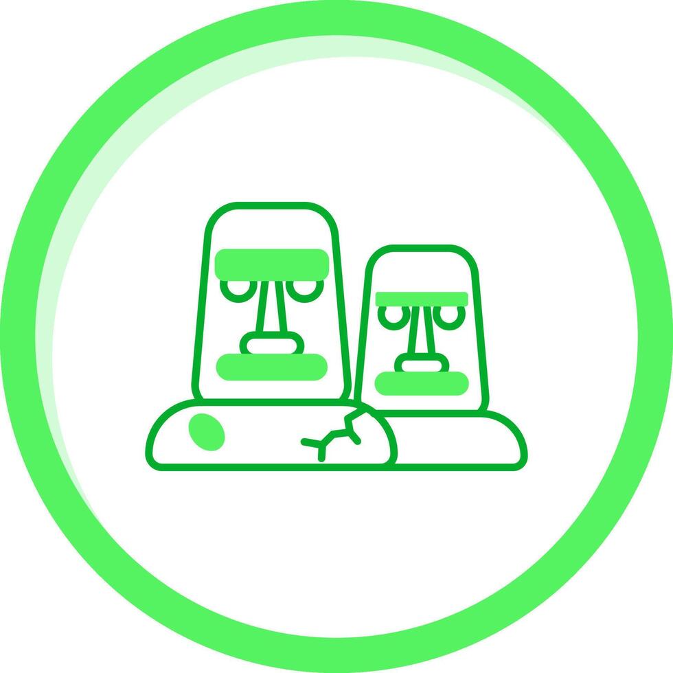 moai verde mezcla icono vector