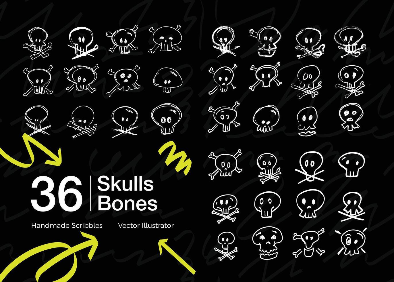colección de mano dibujado cráneo formas vector