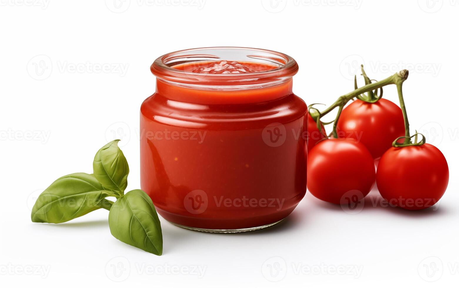AI generated Sauce ideal with vegetable tomato Isolated on white background photo