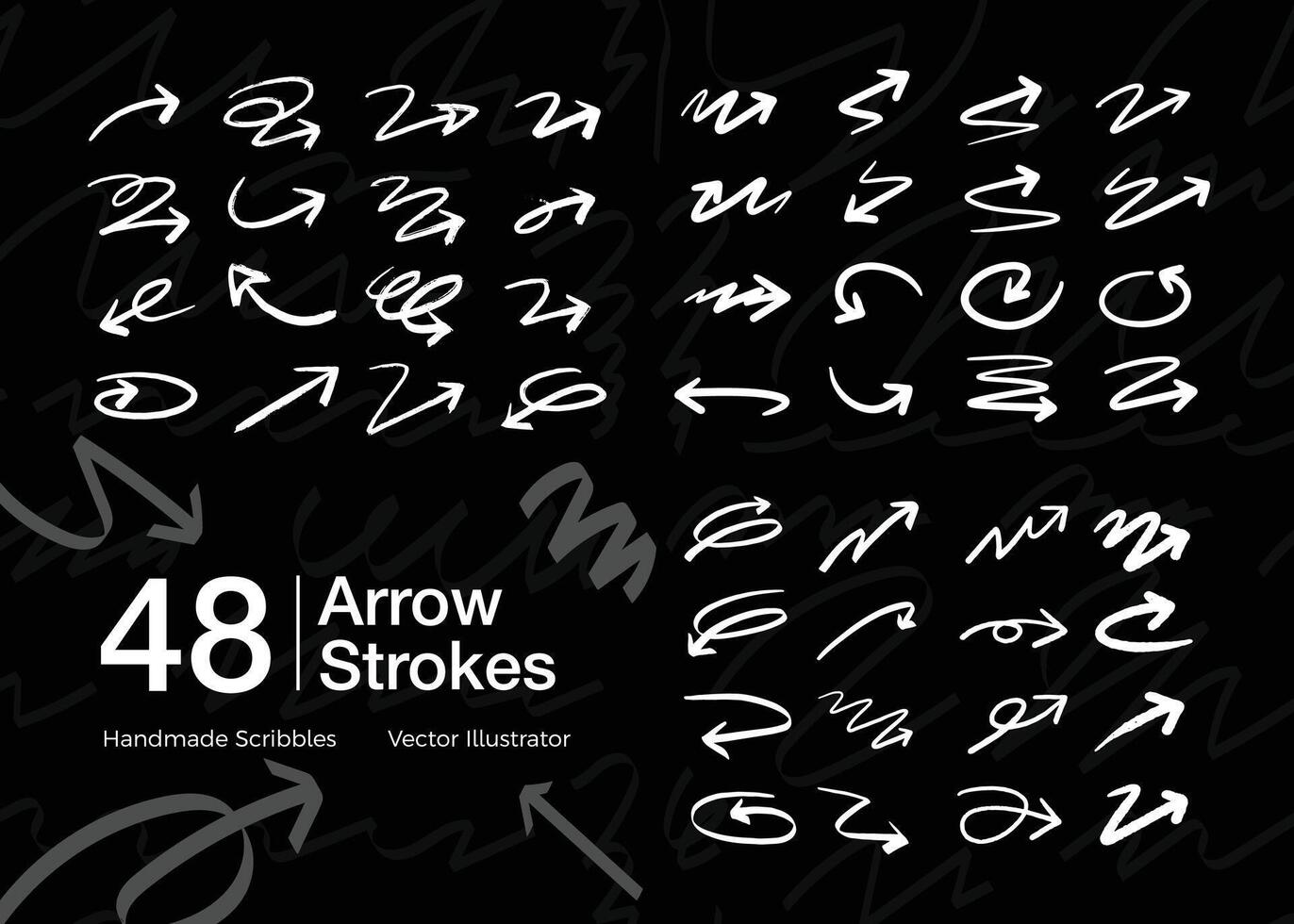 collection of arrow scribble line sketches vector