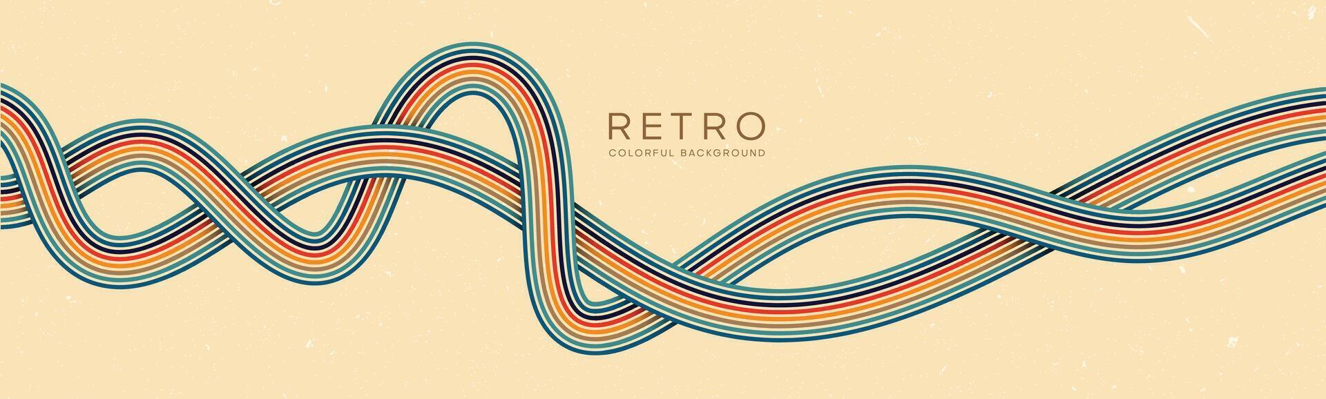 Wavy lines background in Retro groovy style. Vector files are suitable for wall wallpapers, car arches and textiles