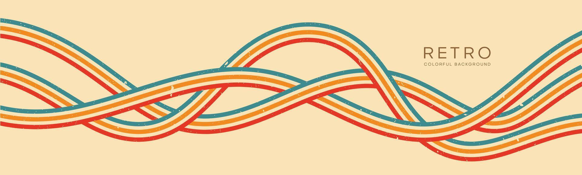 Wavy lines background in Retro groovy style. Vector files are suitable for wall wallpapers, car arches and textiles