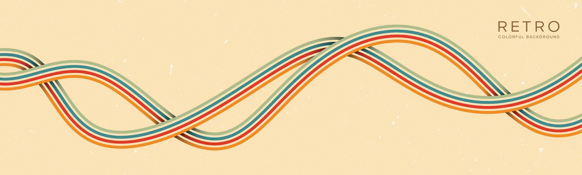Wavy lines background in Retro groovy style. Vector files are suitable for wall wallpapers, car arches and textiles