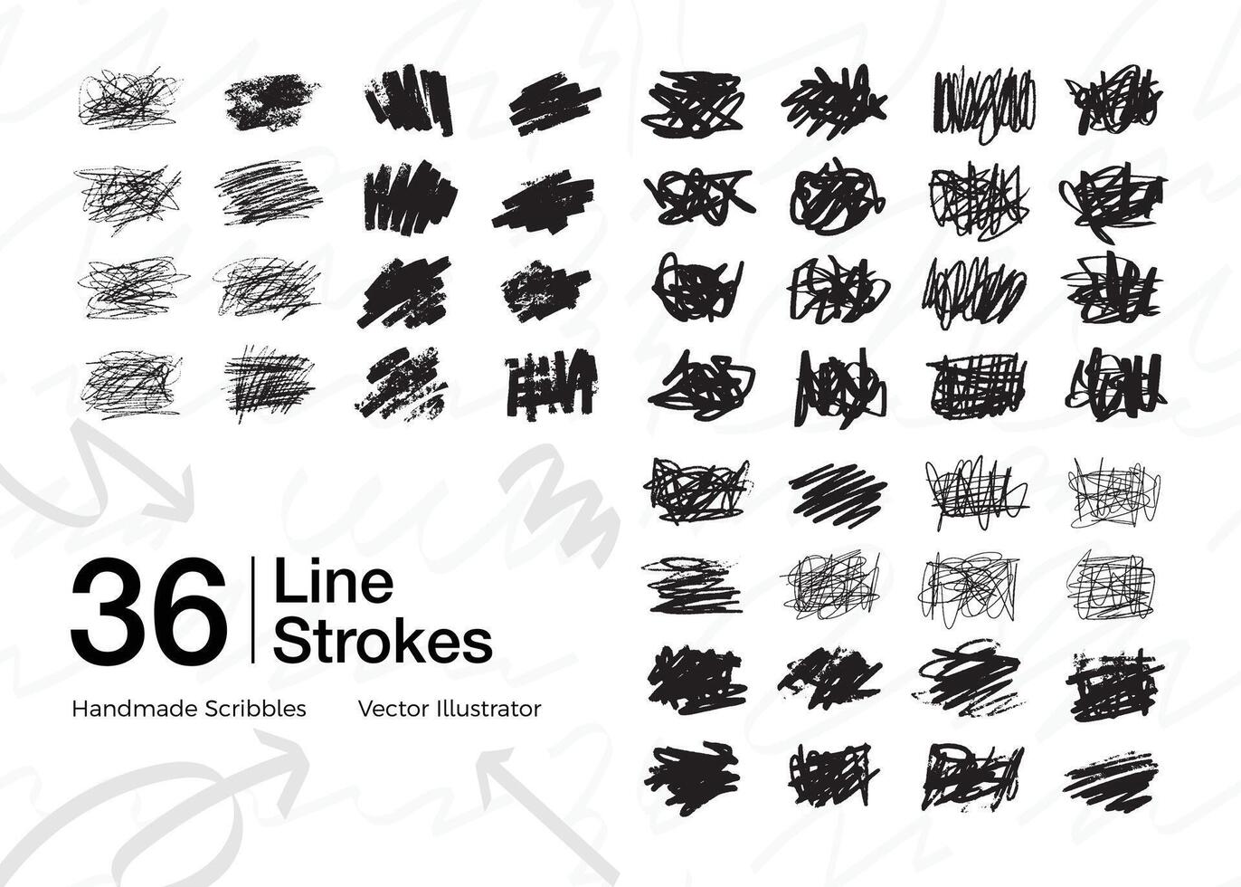 collection of abstract scribble line shapes vector