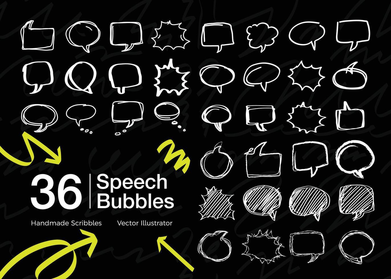 collection of hand drawn speech bubbles vector