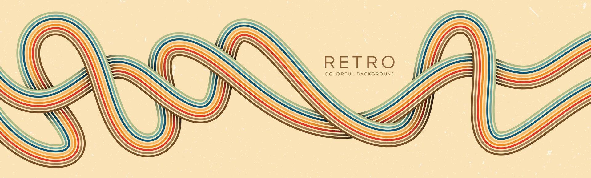 Wavy lines background in Retro groovy style. Vector files are suitable for wall wallpapers, car arches and textiles