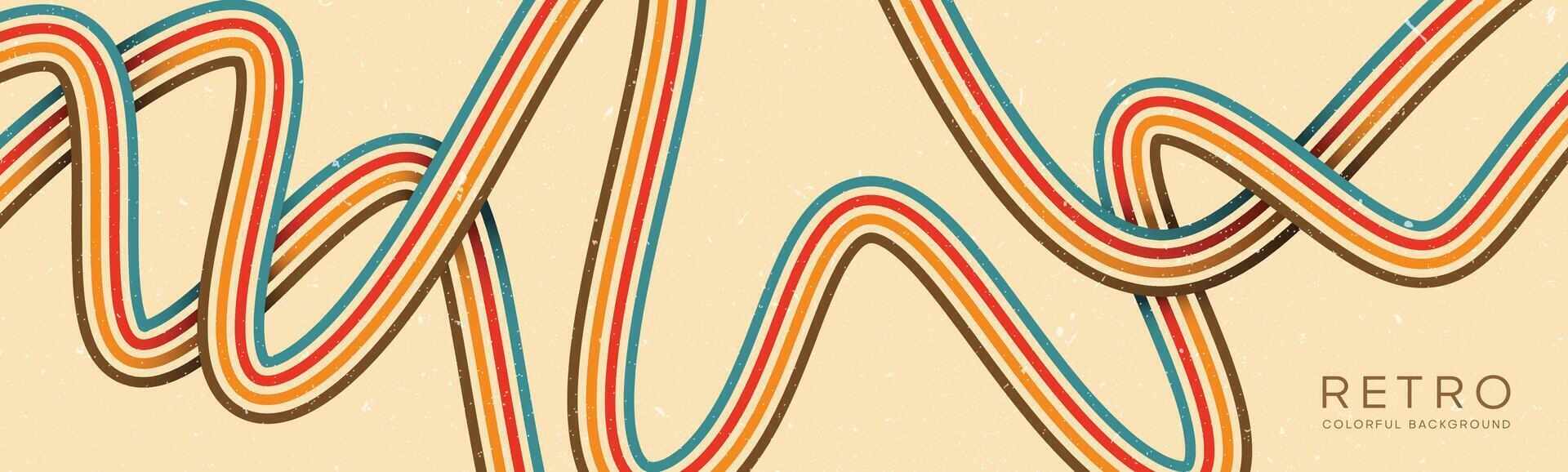 Wavy lines background in Retro groovy style. Vector files are suitable for wall wallpapers, car arches and textiles