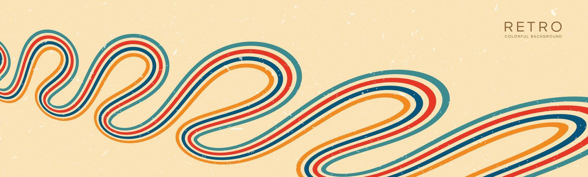 Wavy lines background in Retro groovy style. Vector files are suitable for wall wallpapers, car arches and textiles