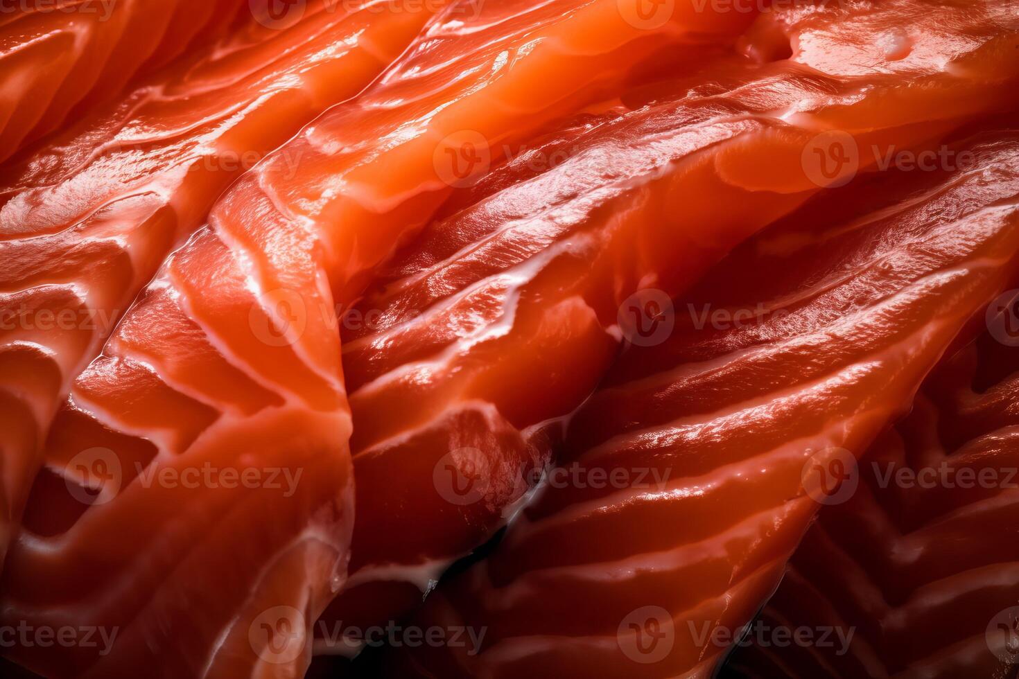 AI generated Macro salmon filet. Generate ai photo