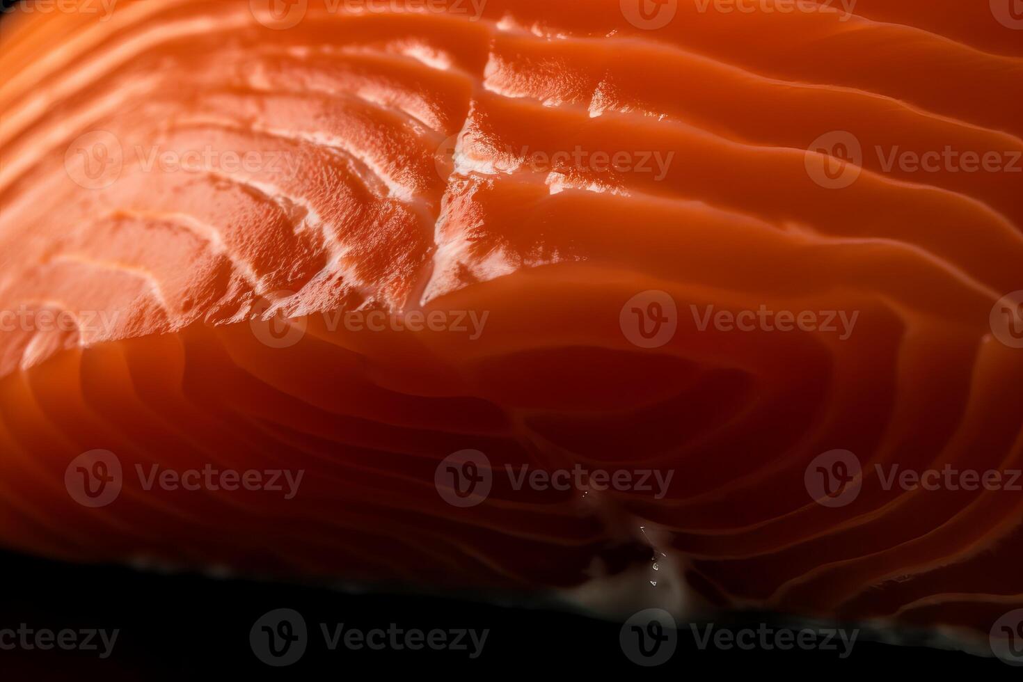 AI generated Macro orange raw salmon filet. Generate ai photo