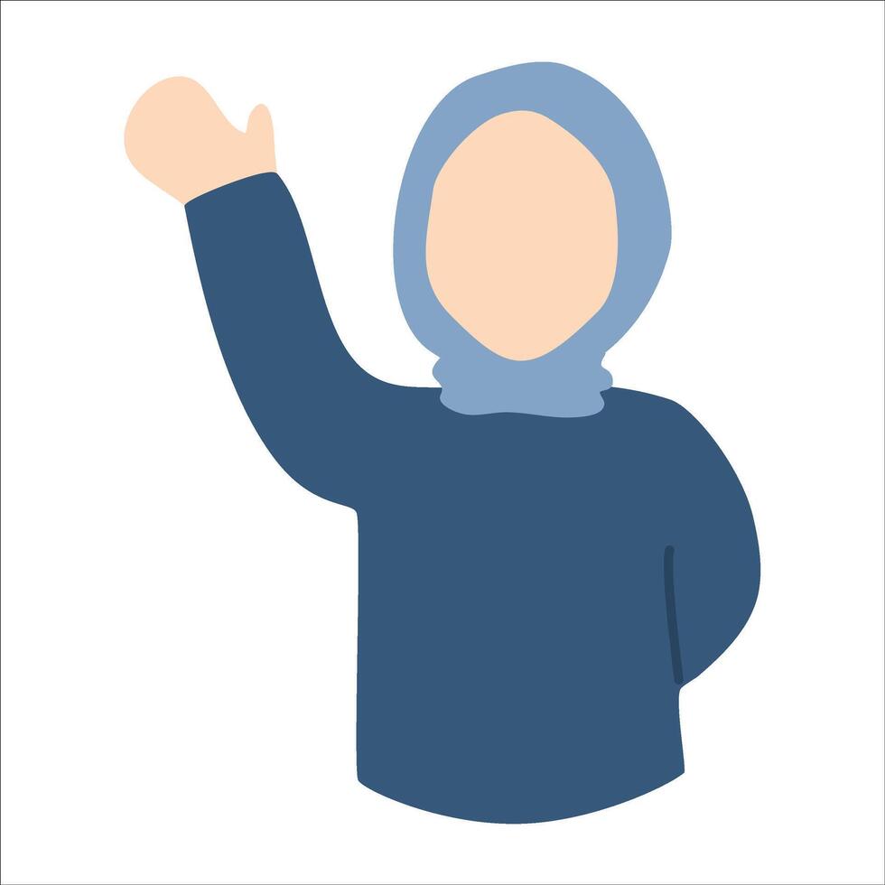 musulmán mujer ondulación su mano ilustración vector