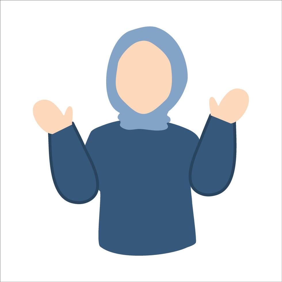 musulmán mujer sin rostro personaje ilustración vector