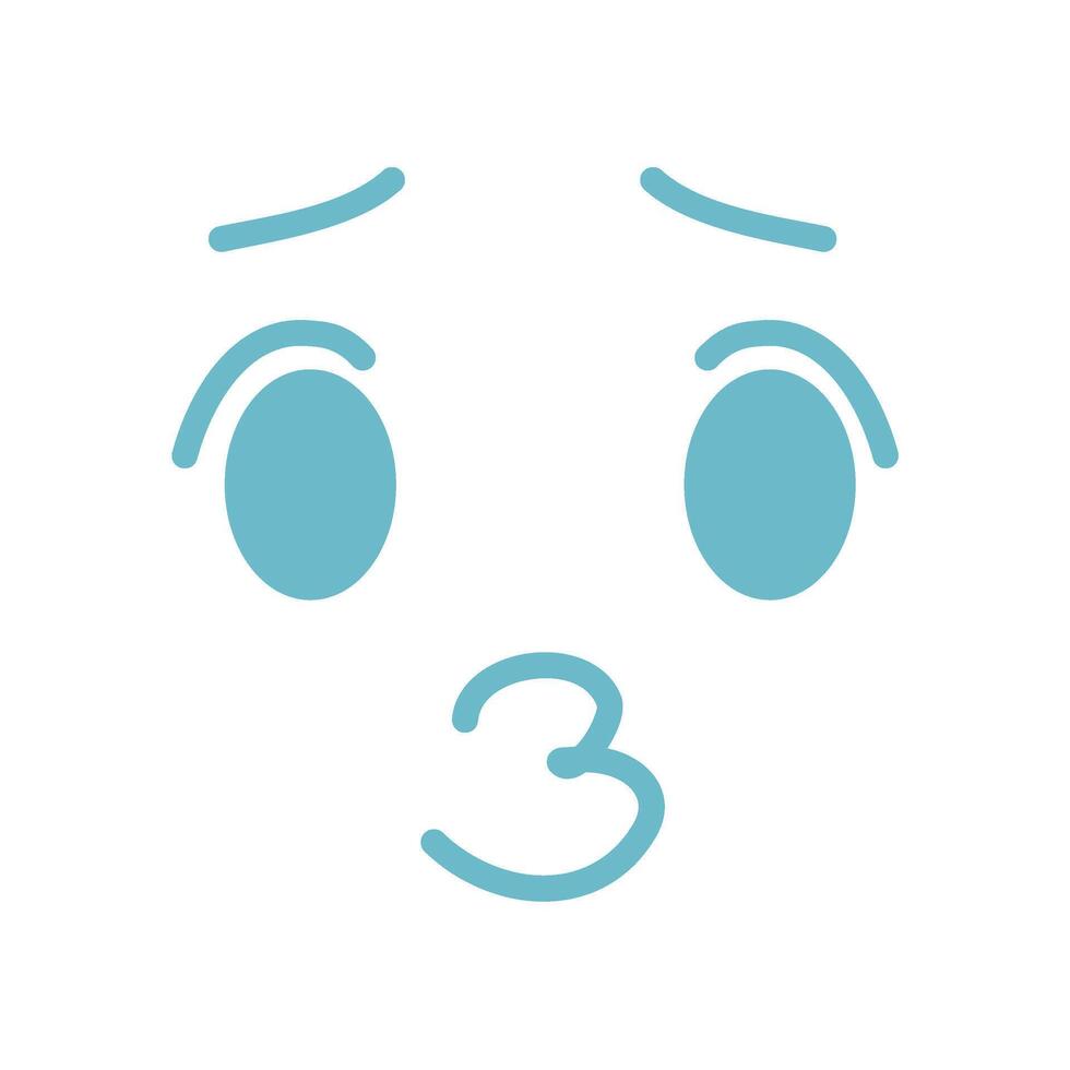 Kawai Face Expresion Cute Emoji vector