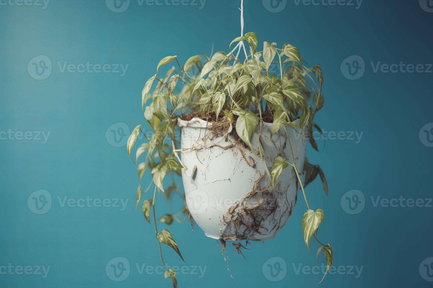 AI generated Neglected dying indoor hanging plant. Generate ai photo