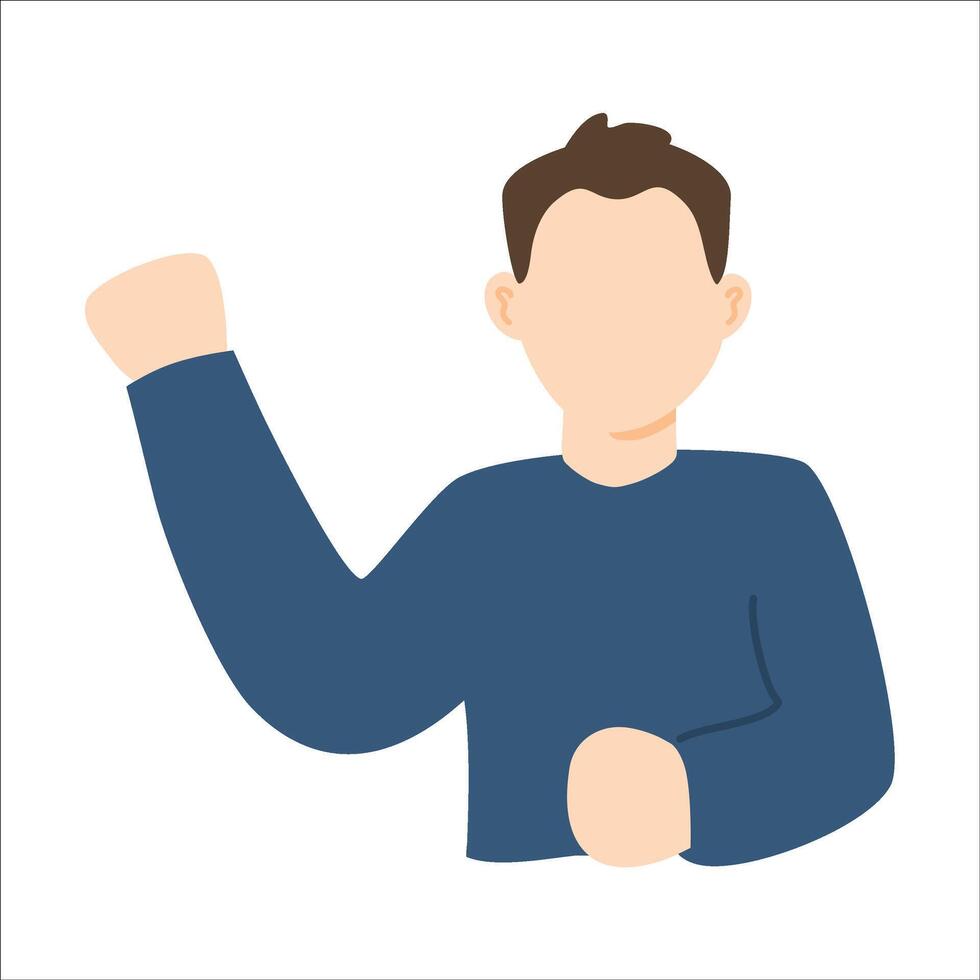 man hand explaining gesture illustration vector