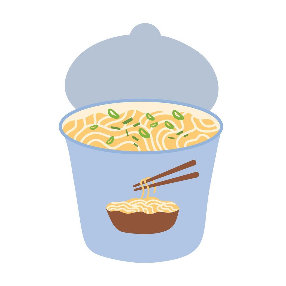 Instant noodles in the cup, Instant noodle soup in the cup vector