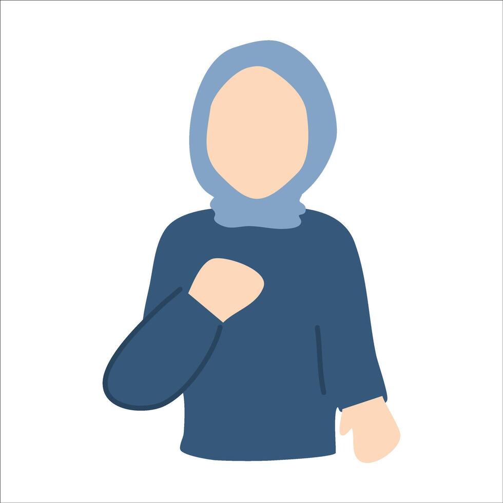 Woman Wearing a Hijab Illustration vector