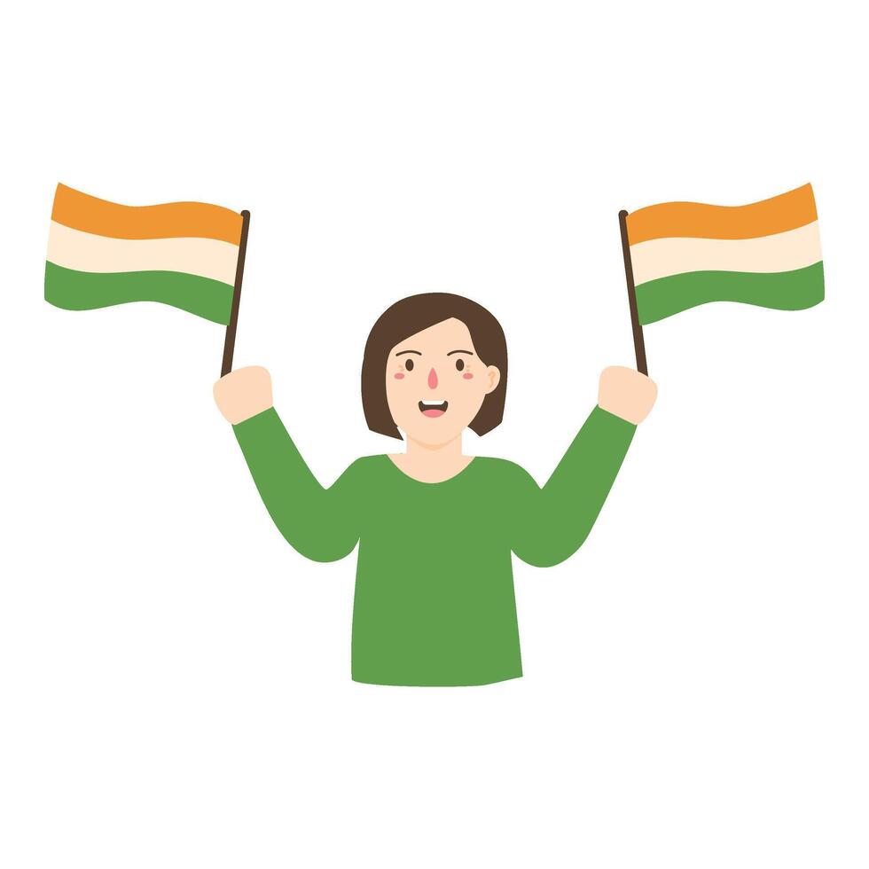 hands waving flags of india vector