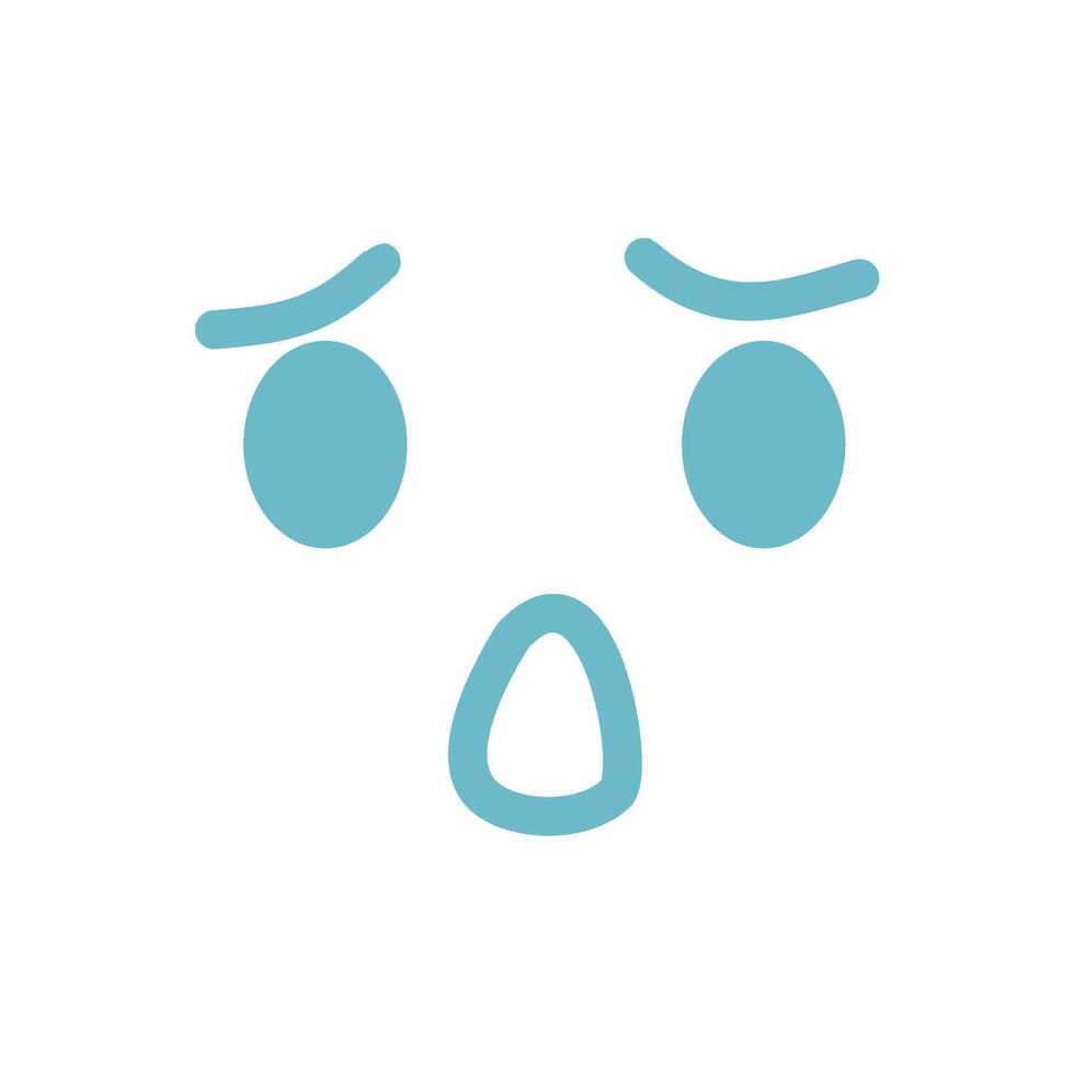 Buildable Abstract Character Expression Relaxed Face Open Eyes vector