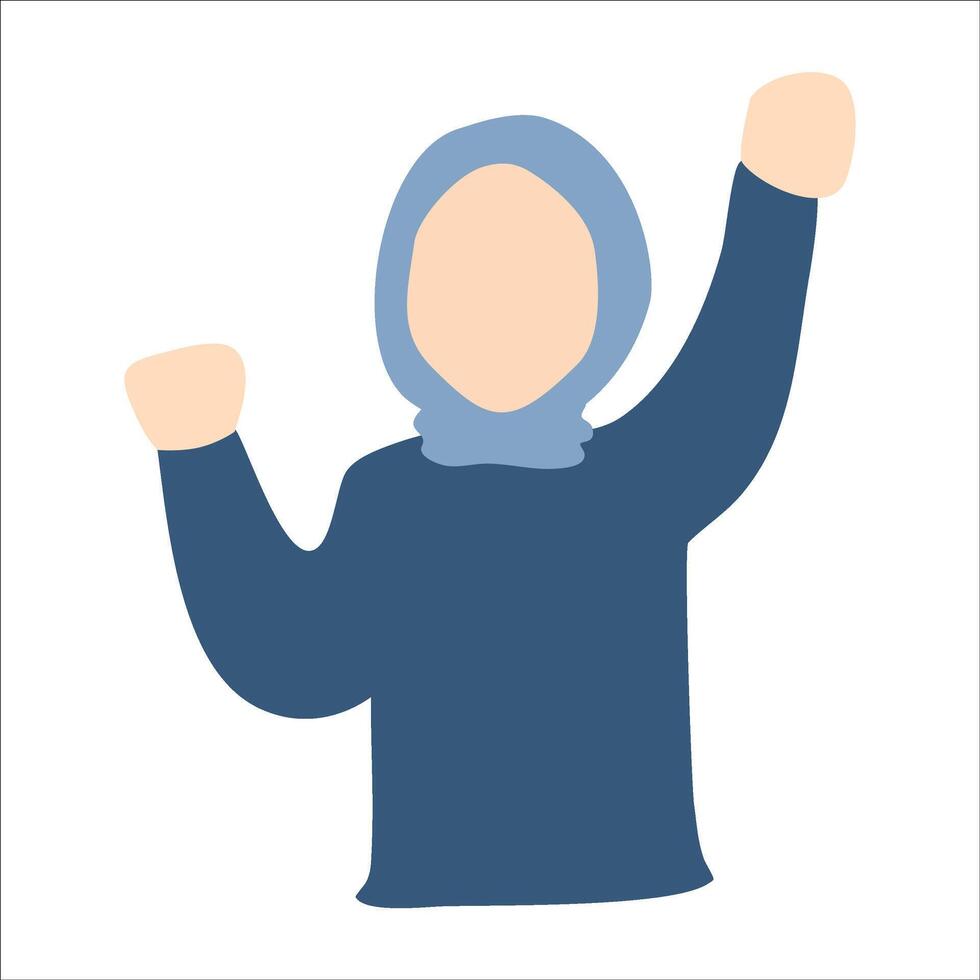 Muslim Woman Waving Her Hand vector
