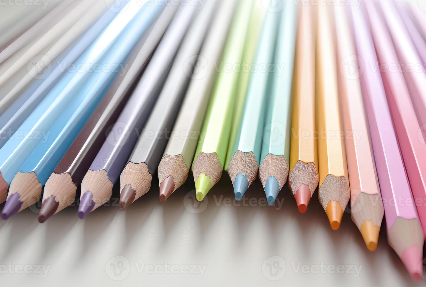 AI generated Rainbow crayons assortment. Generate AI 38141572 Stock