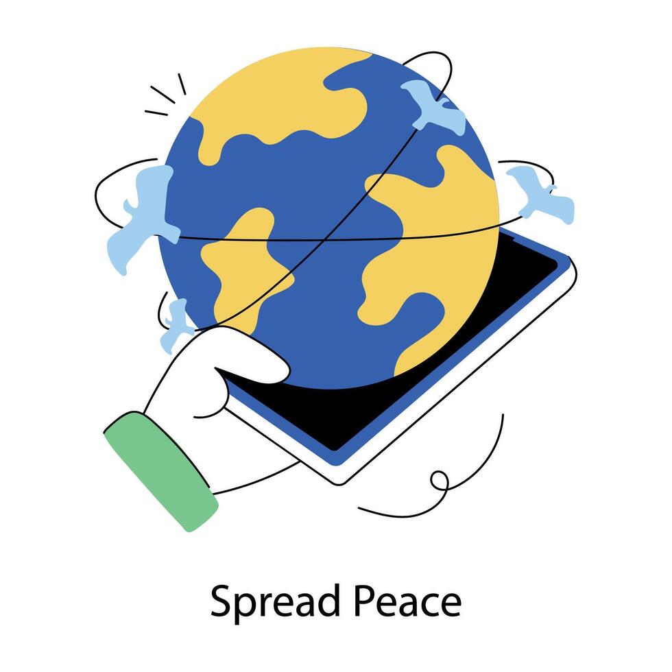 Trendy Spread Peace vector